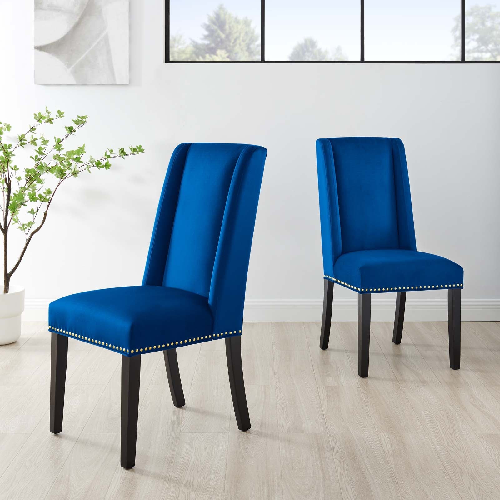 Baron Performance Velvet Dining Chairs - Set of 2 By HouseBean