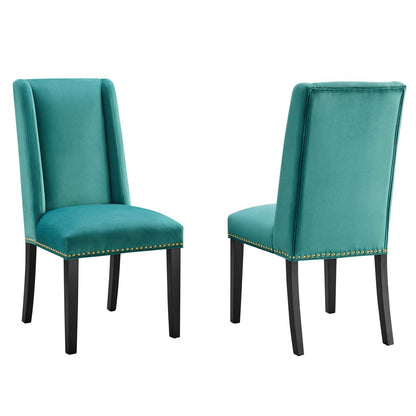 Baron Performance Velvet Dining Chairs - Set of 2 By HouseBean