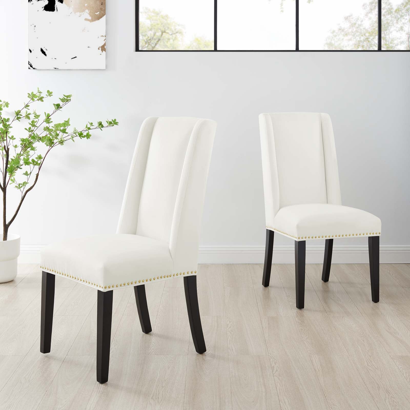 Baron Performance Velvet Dining Chairs - Set of 2 By HouseBean