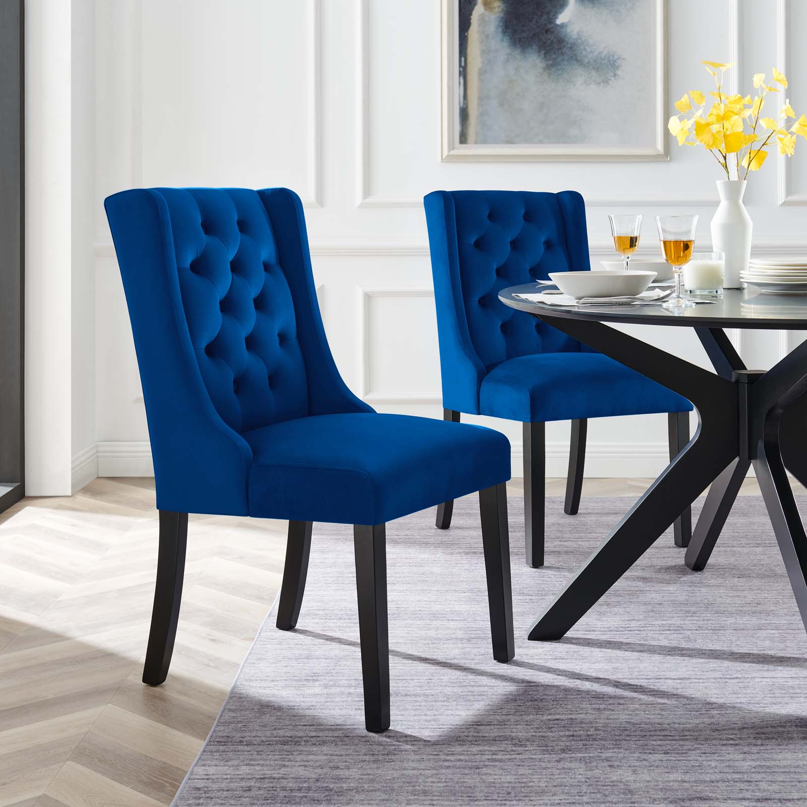 Baronet Performance Velvet Dining Chairs - Set of 2 By HouseBean