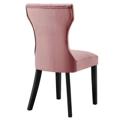 Silhouette Performance Velvet Dining Chairs - Set of 2 By HouseBean