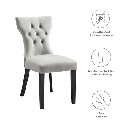 Silhouette Performance Velvet Dining Chairs - Set of 2 by Modway