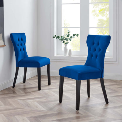 Silhouette Performance Velvet Dining Chairs - Set of 2 By HouseBean