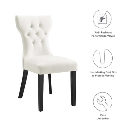 Silhouette Performance Velvet Dining Chairs - Set of 2 by Modway