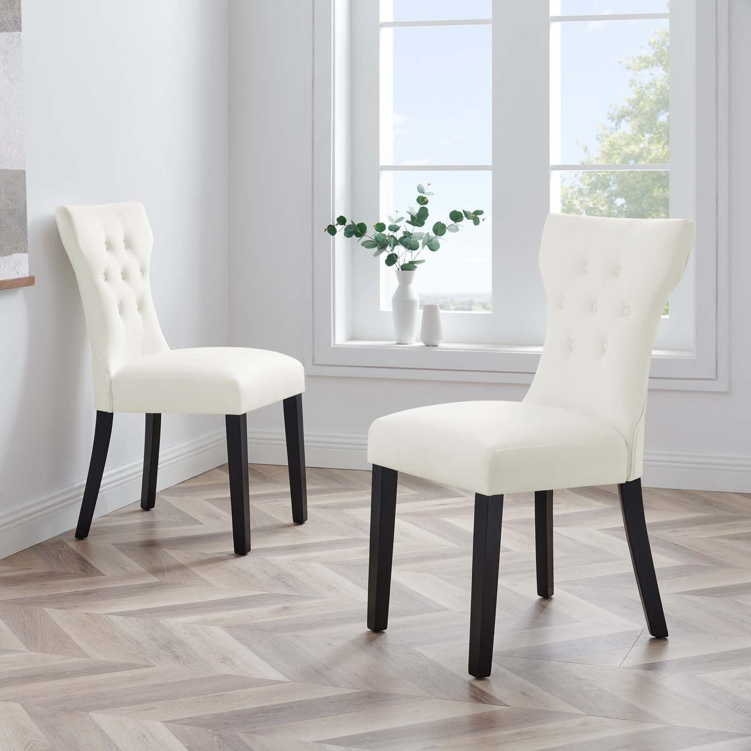 Silhouette Performance Velvet Dining Chairs - Set of 2 By HouseBean