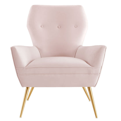 Renata Button Tufted Performance Velvet Armchair By HouseBean