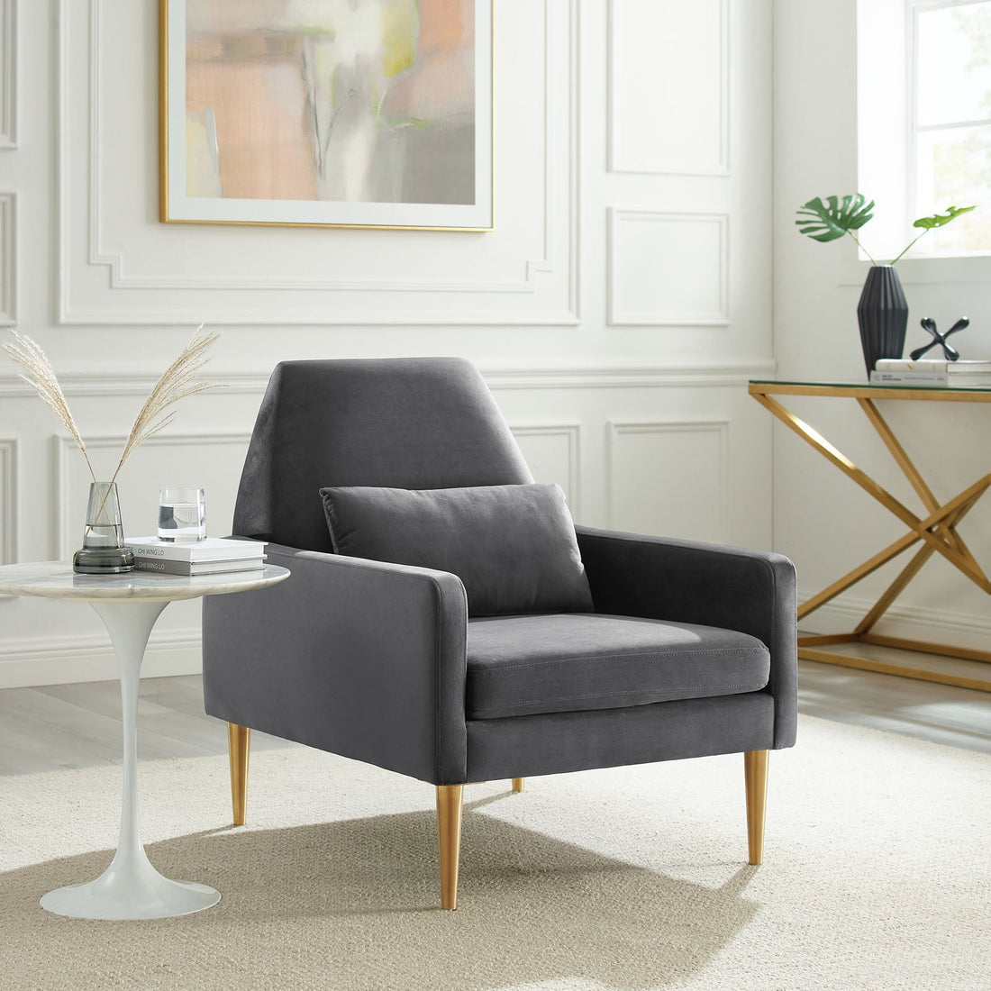 Liliana Performance Velvet Armchair By HouseBean