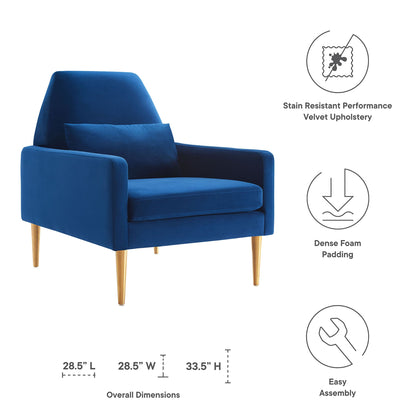 Liliana Performance Velvet Armchair by Modway