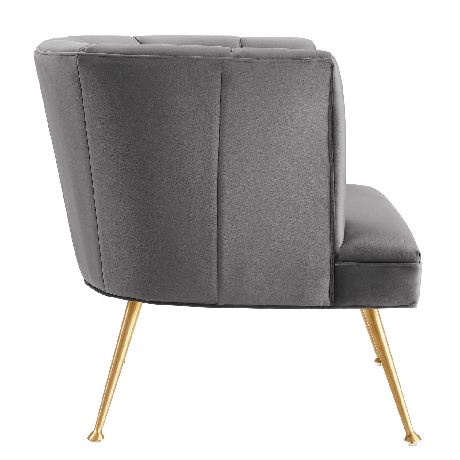 Veronica Channel Tufted Performance Velvet Armchair By HouseBean