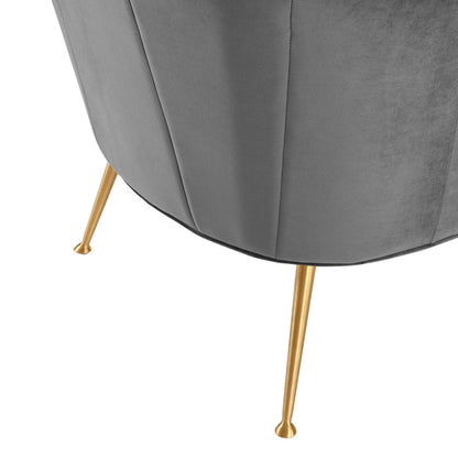 Veronica Channel Tufted Performance Velvet Armchair By HouseBean