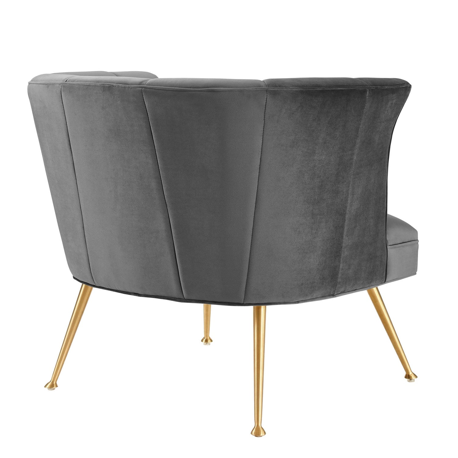 Veronica Channel Tufted Performance Velvet Armchair By HouseBean