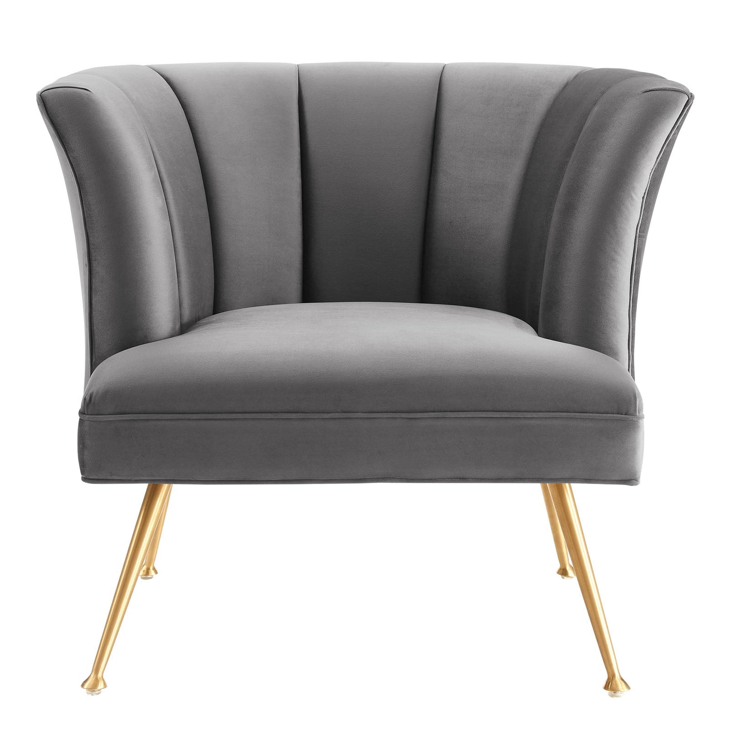 Veronica Channel Tufted Performance Velvet Armchair By HouseBean