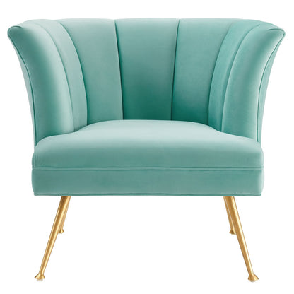 Veronica Channel Tufted Performance Velvet Armchair By HouseBean