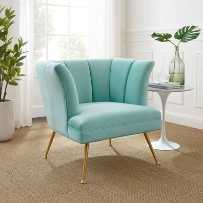 Veronica Channel Tufted Performance Velvet Armchair By HouseBean