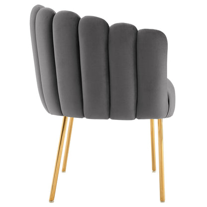 Sanna Channel Tufted Performance Velvet Armchair By HouseBean