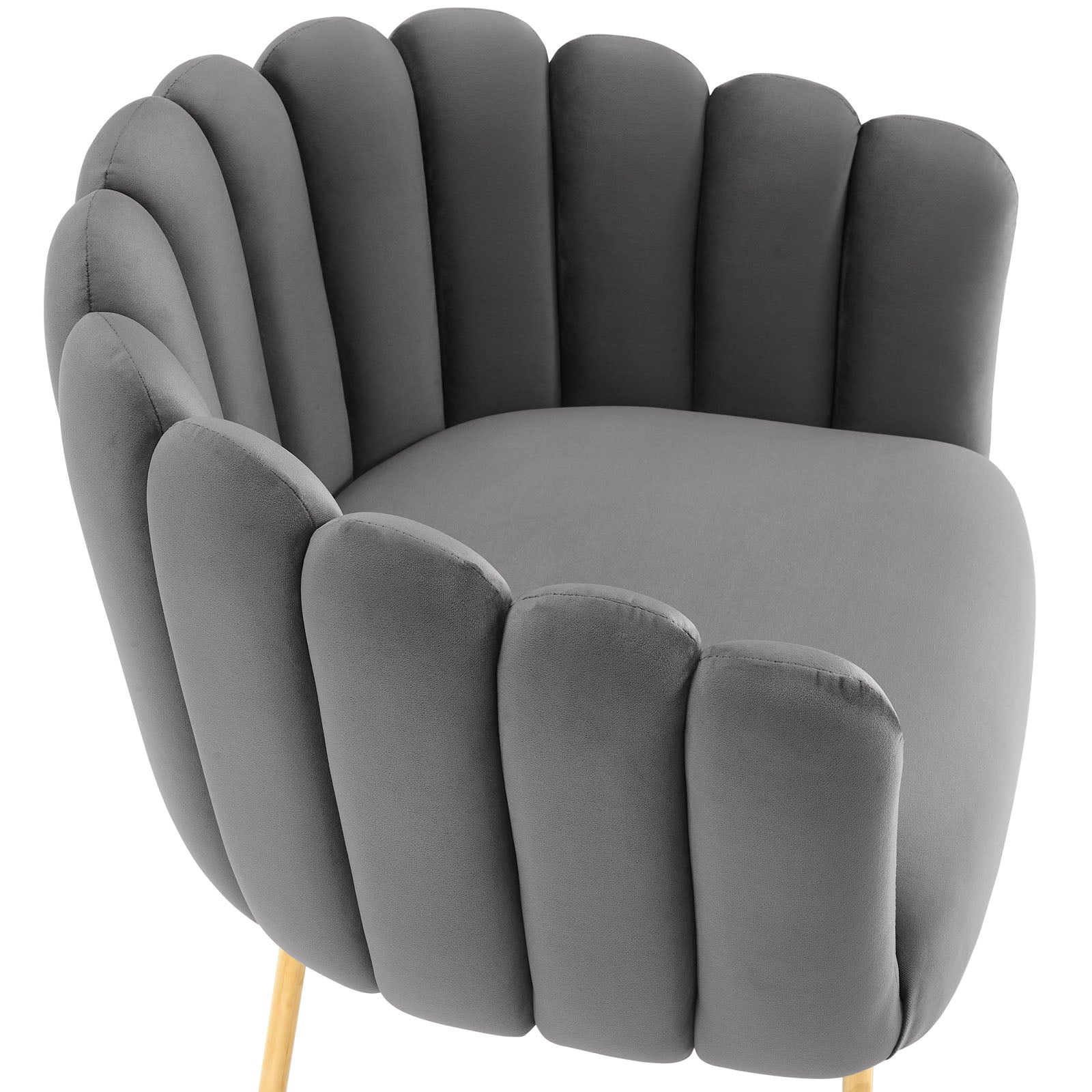 Sanna Channel Tufted Performance Velvet Armchair By HouseBean