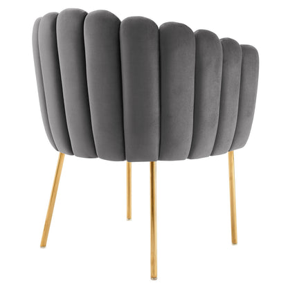 Sanna Channel Tufted Performance Velvet Armchair By HouseBean