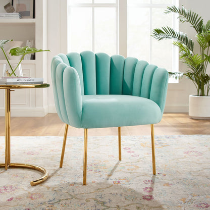 Sanna Channel Tufted Performance Velvet Armchair By HouseBean