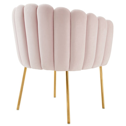 Sanna Channel Tufted Performance Velvet Armchair By HouseBean