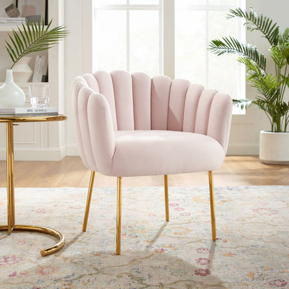 Sanna Channel Tufted Performance Velvet Armchair By HouseBean