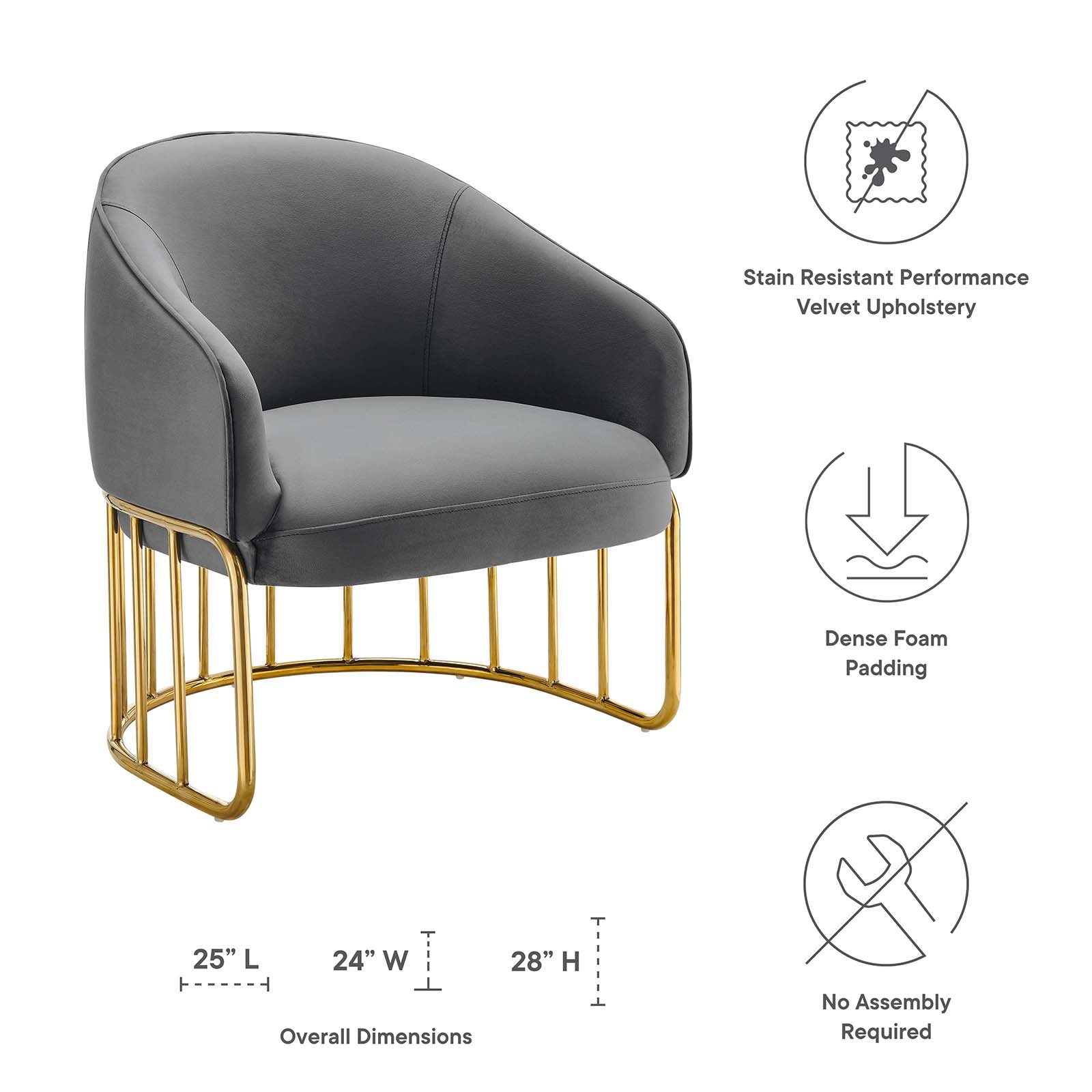 Legacy Performance Velvet Armchair By HouseBean