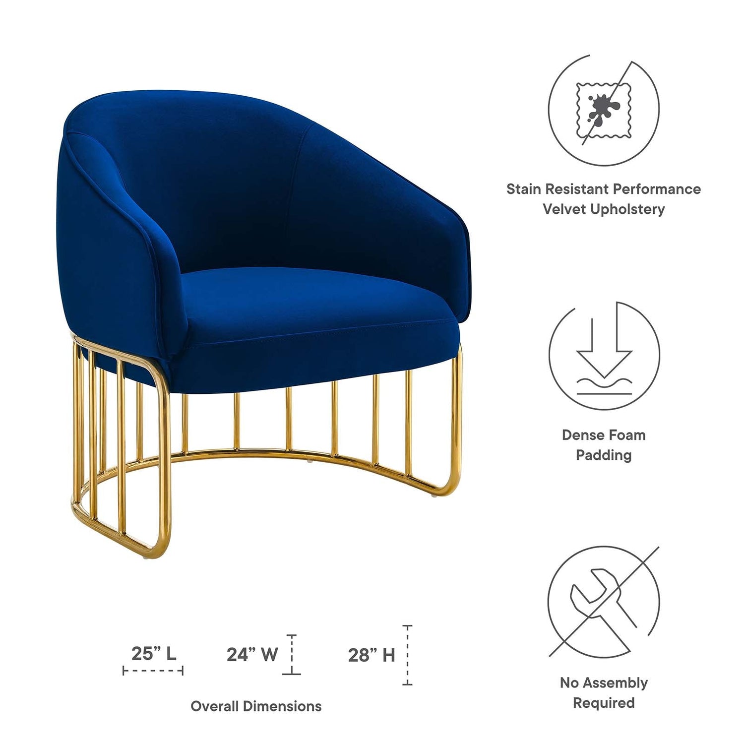 Legacy Performance Velvet Armchair By HouseBean