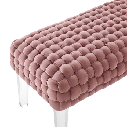 Prologue Woven Performance Velvet Ottoman By HouseBean