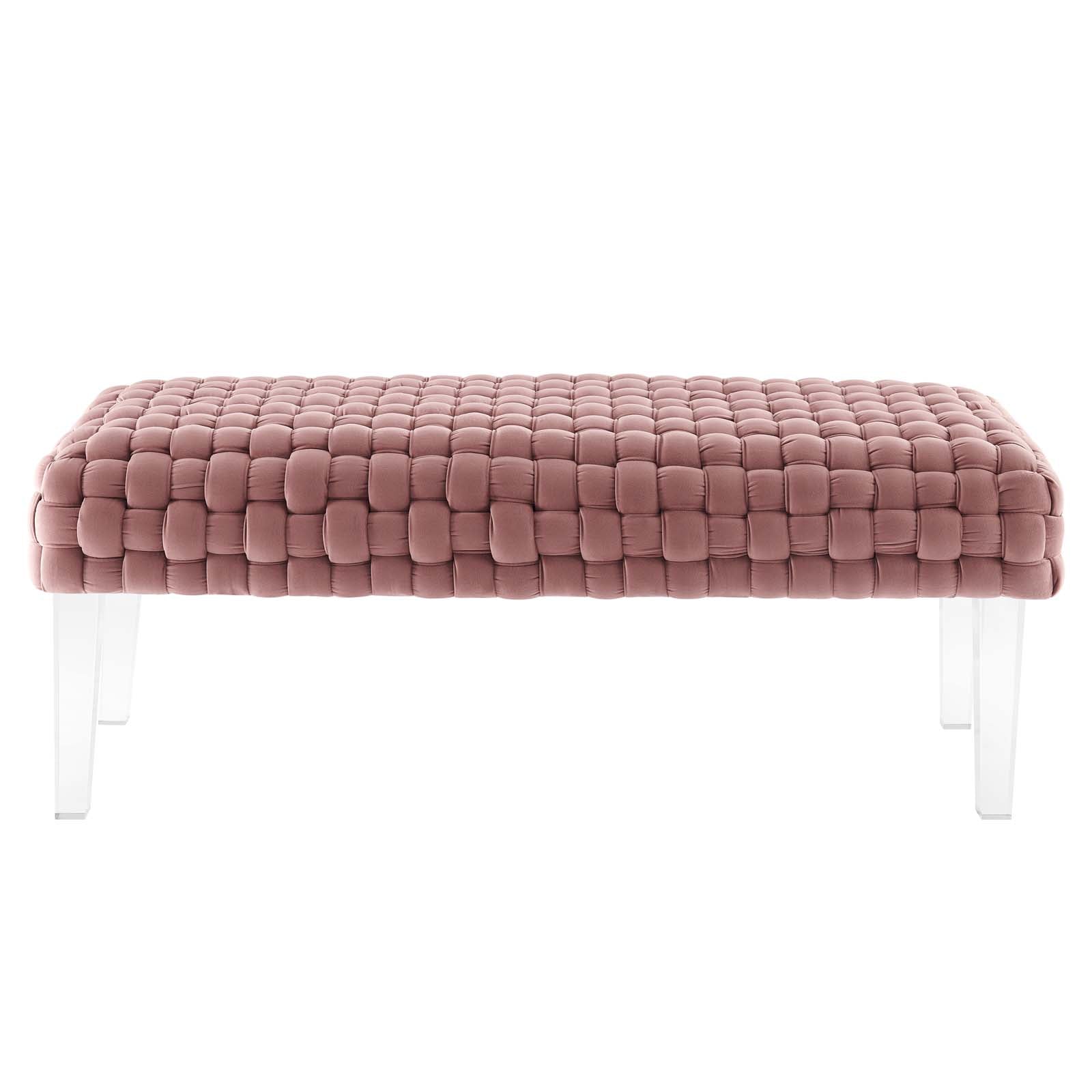 Prologue Woven Performance Velvet Ottoman By HouseBean