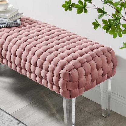 Prologue Woven Performance Velvet Ottoman By HouseBean