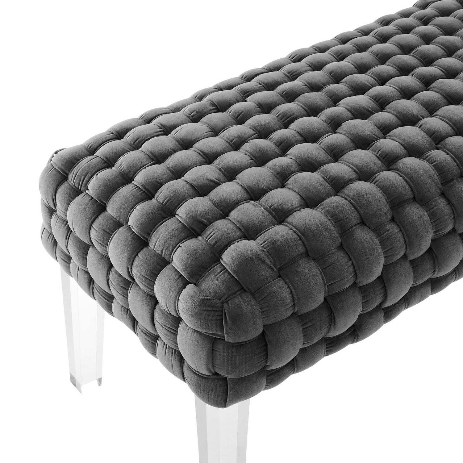 Prologue Woven Performance Velvet Ottoman By HouseBean