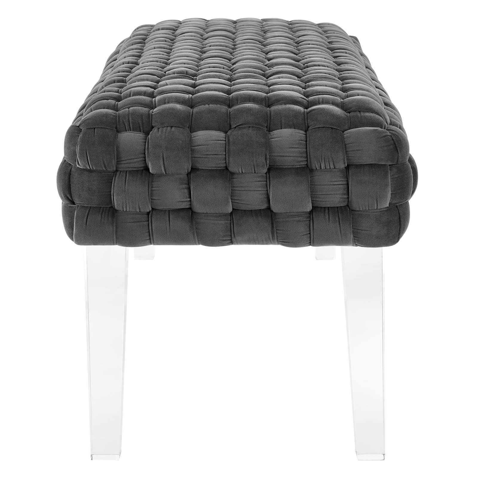 Prologue Woven Performance Velvet Ottoman By HouseBean