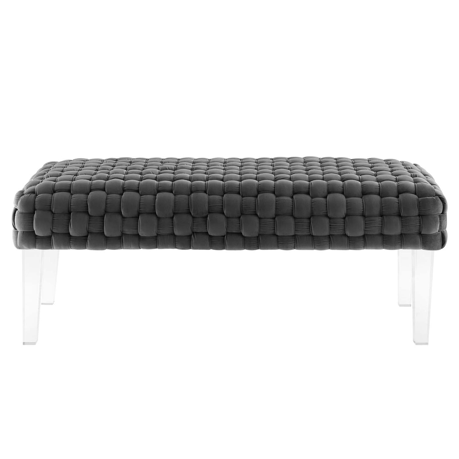 Prologue Woven Performance Velvet Ottoman By HouseBean