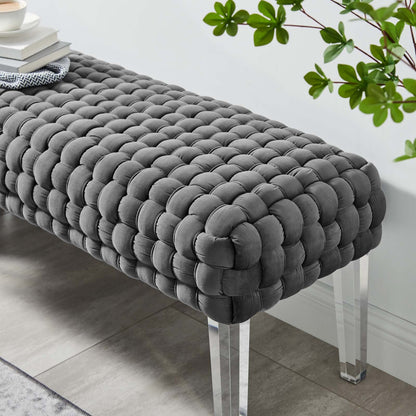 Prologue Woven Performance Velvet Ottoman By HouseBean