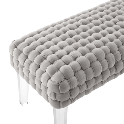 Prologue Woven Performance Velvet Ottoman By HouseBean