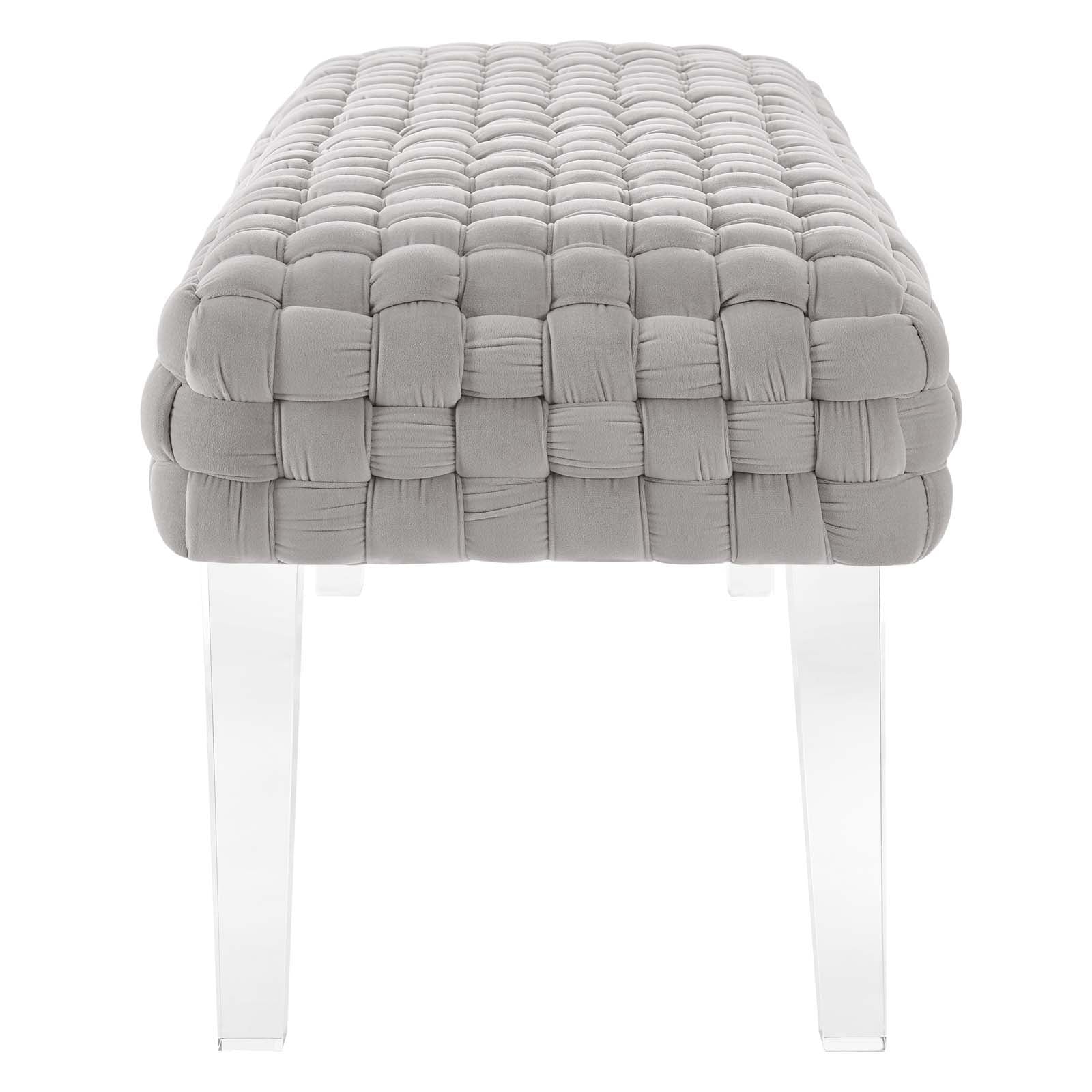 Prologue Woven Performance Velvet Ottoman By HouseBean