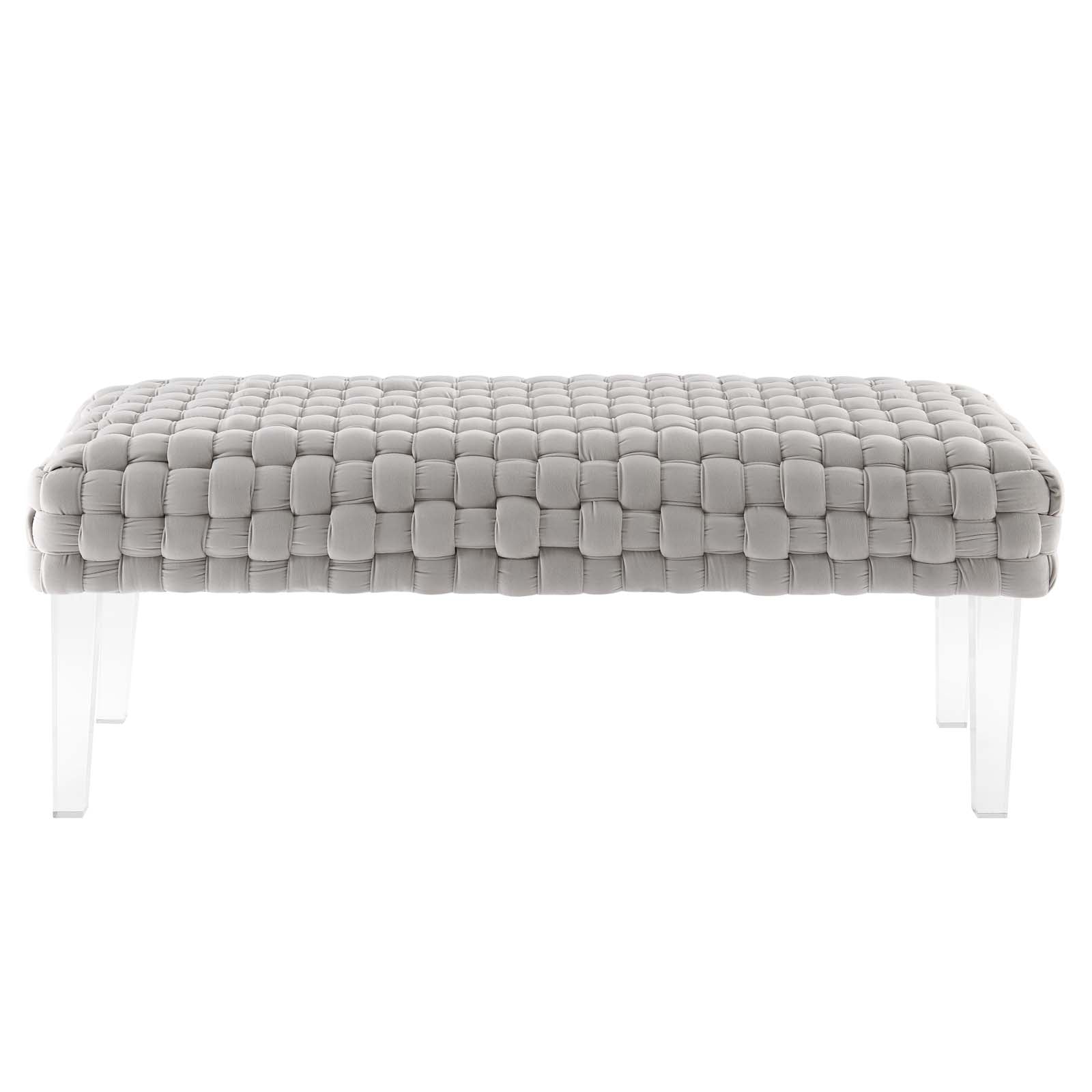 Prologue Woven Performance Velvet Ottoman By HouseBean