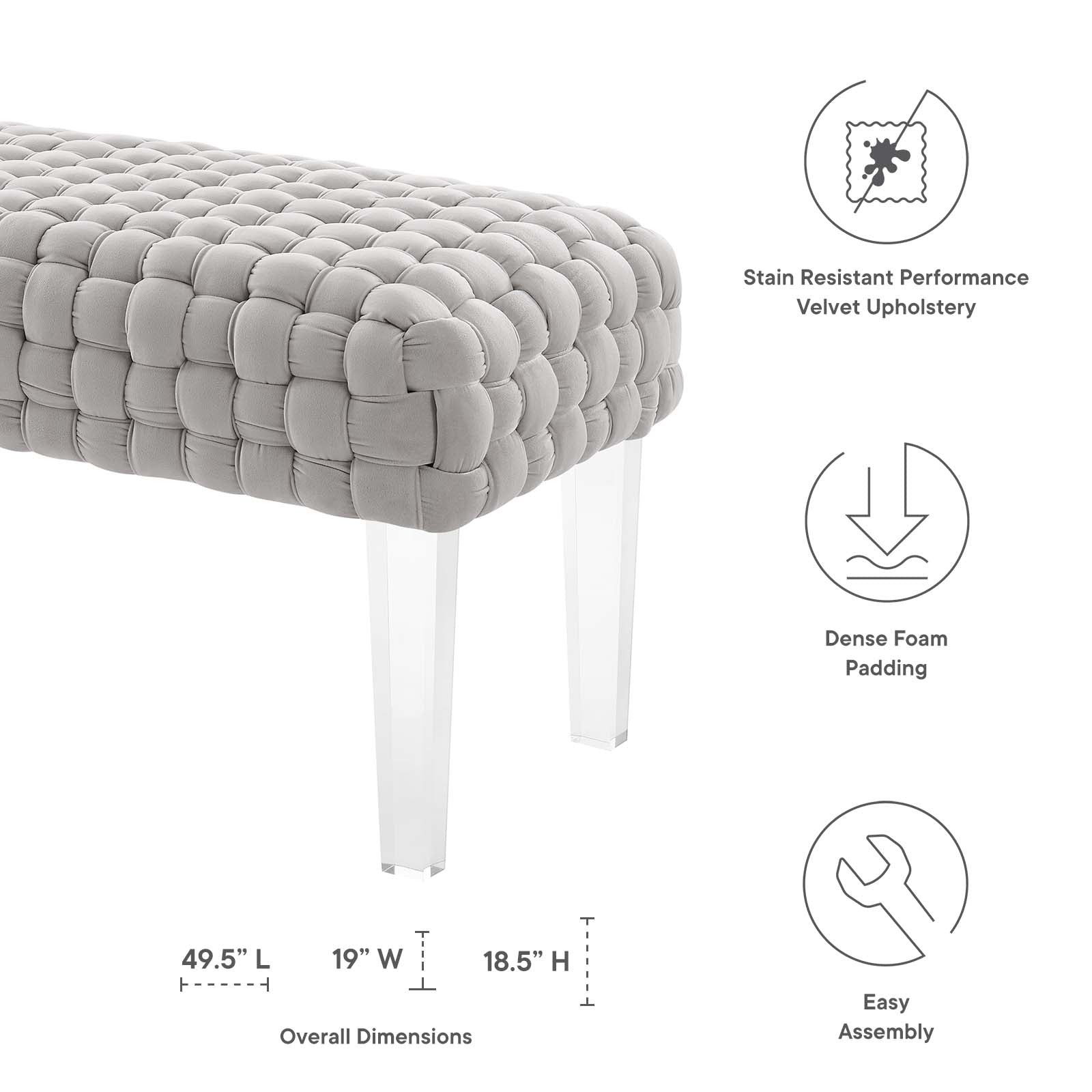 Prologue Woven Performance Velvet Ottoman By HouseBean