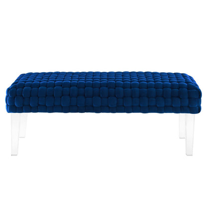 Prologue Woven Performance Velvet Ottoman By HouseBean