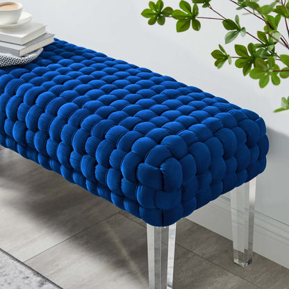 Prologue Woven Performance Velvet Ottoman By HouseBean