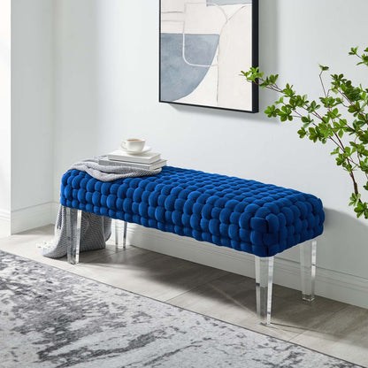 Prologue Woven Performance Velvet Ottoman By HouseBean