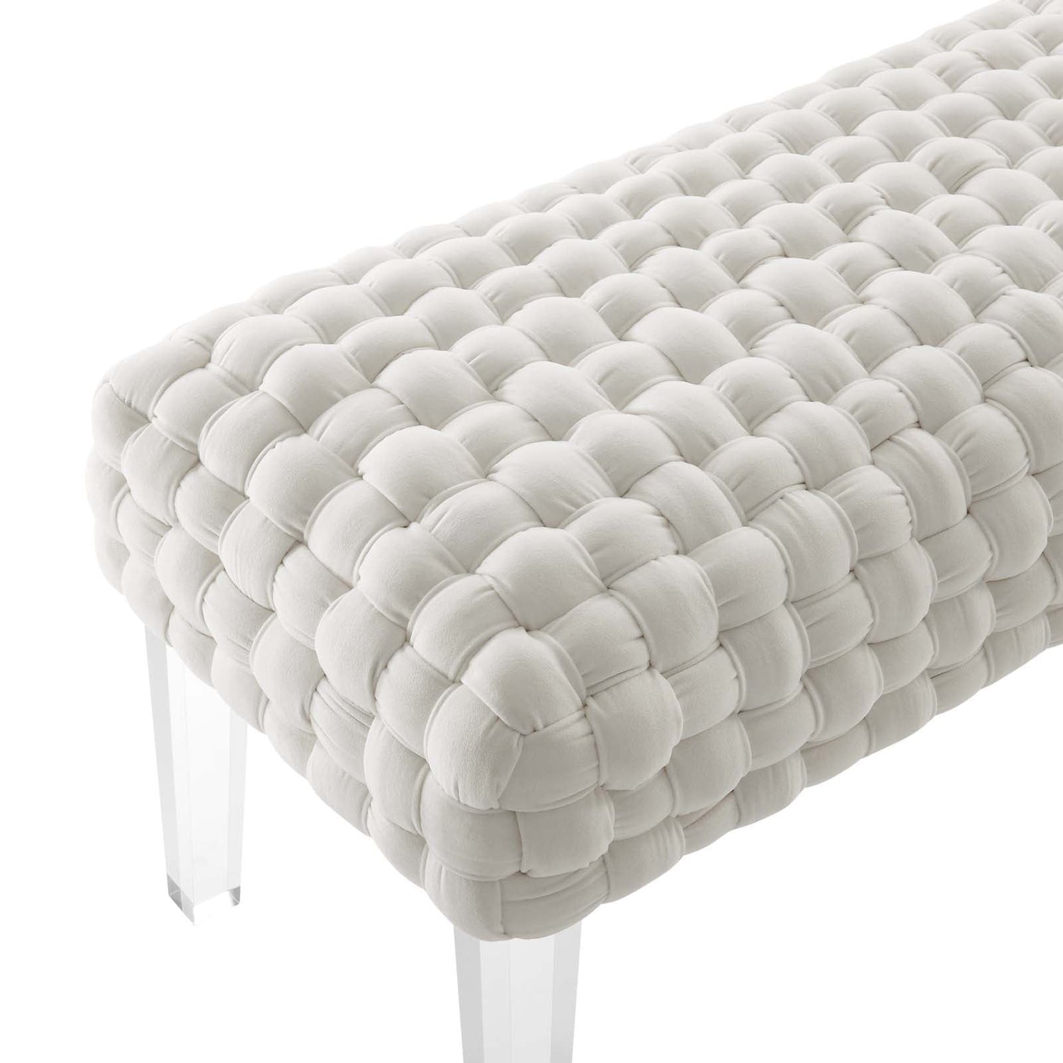 Prologue Woven Performance Velvet Ottoman By HouseBean