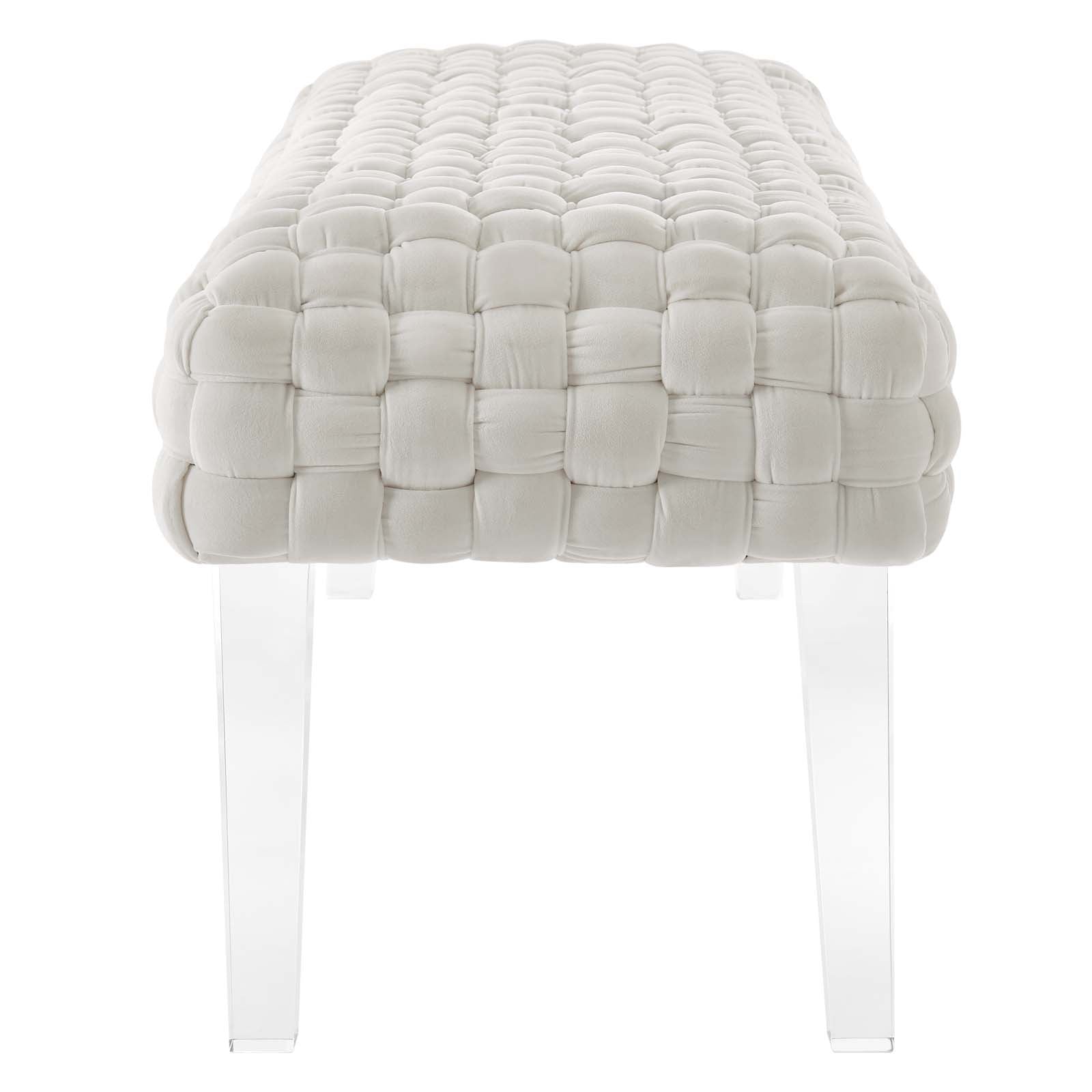 Prologue Woven Performance Velvet Ottoman By HouseBean