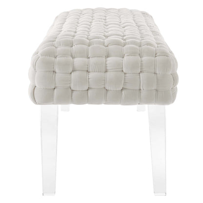 Prologue Woven Performance Velvet Ottoman By HouseBean