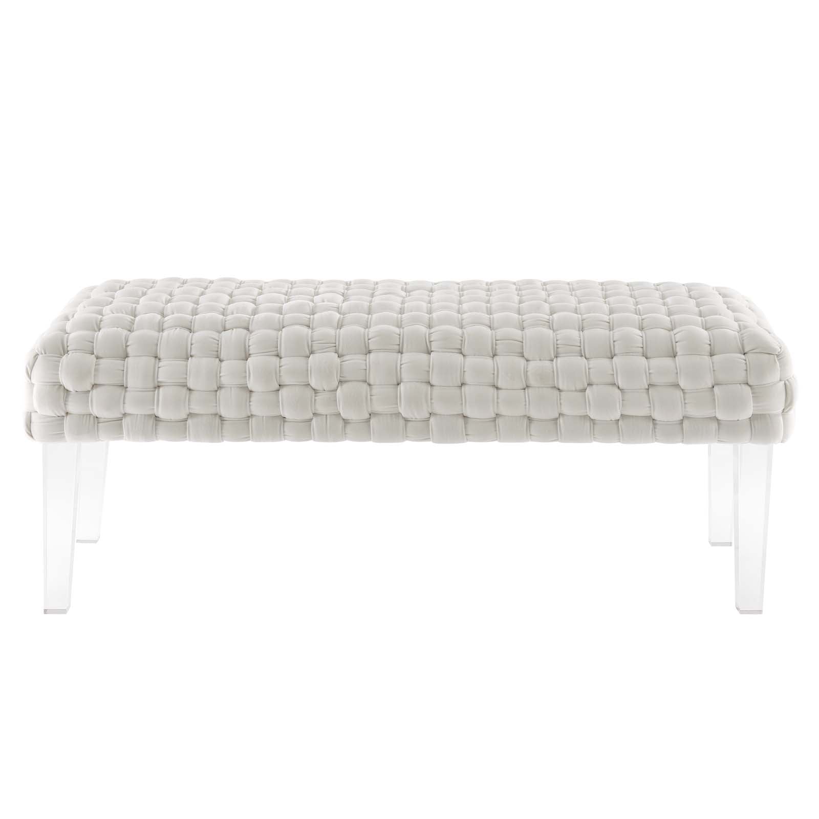 Prologue Woven Performance Velvet Ottoman By HouseBean