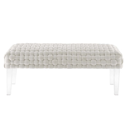 Prologue Woven Performance Velvet Ottoman By HouseBean