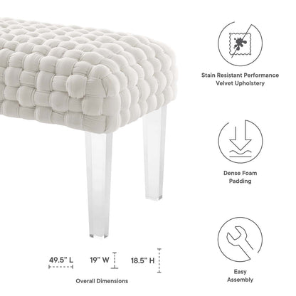 Prologue Woven Performance Velvet Ottoman By HouseBean