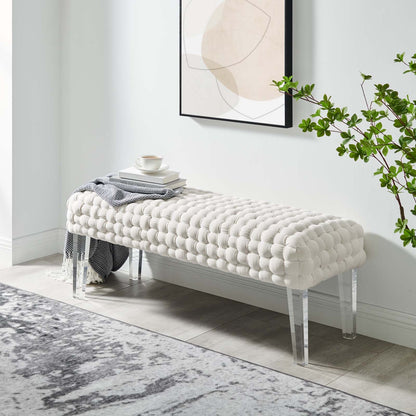 Prologue Woven Performance Velvet Ottoman By HouseBean