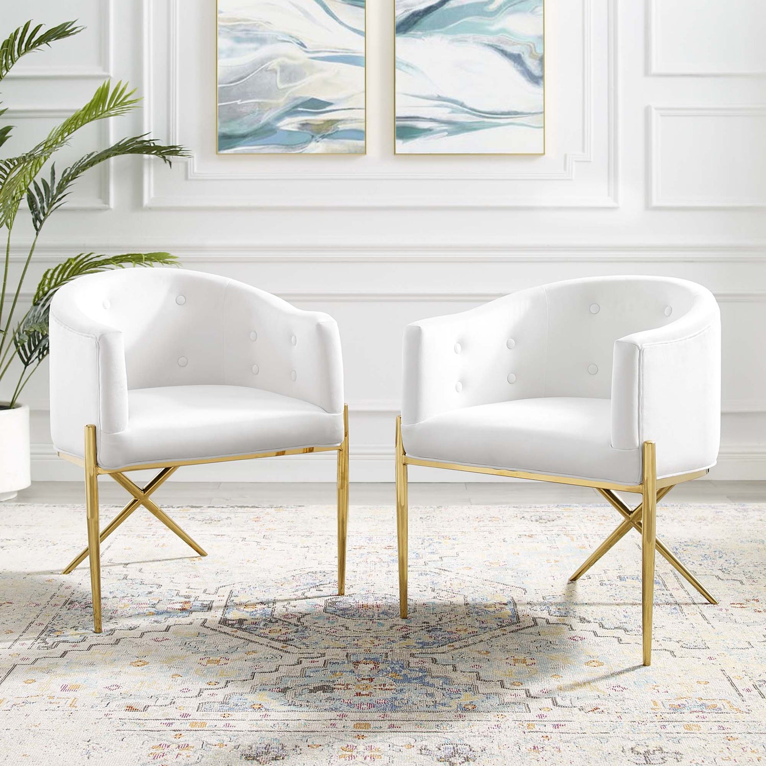 Savour Accent Dining Armchair Performance Velvet Set of 2 by Modway