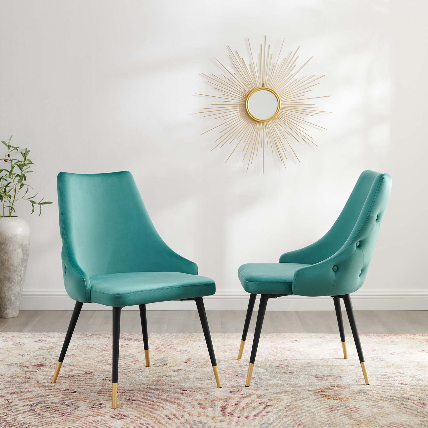 Adorn Dining Side Chair Performance Velvet Set of 2 by Modway