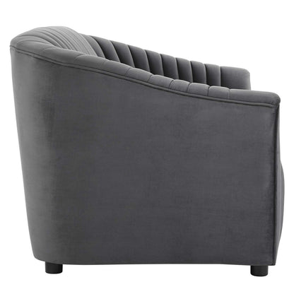 Announce Performance Velvet Channel Tufted Loveseat By HouseBean